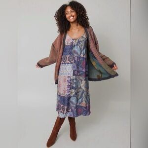 NWT Natural Life Lizzie dress in Blue Patchwork size Small